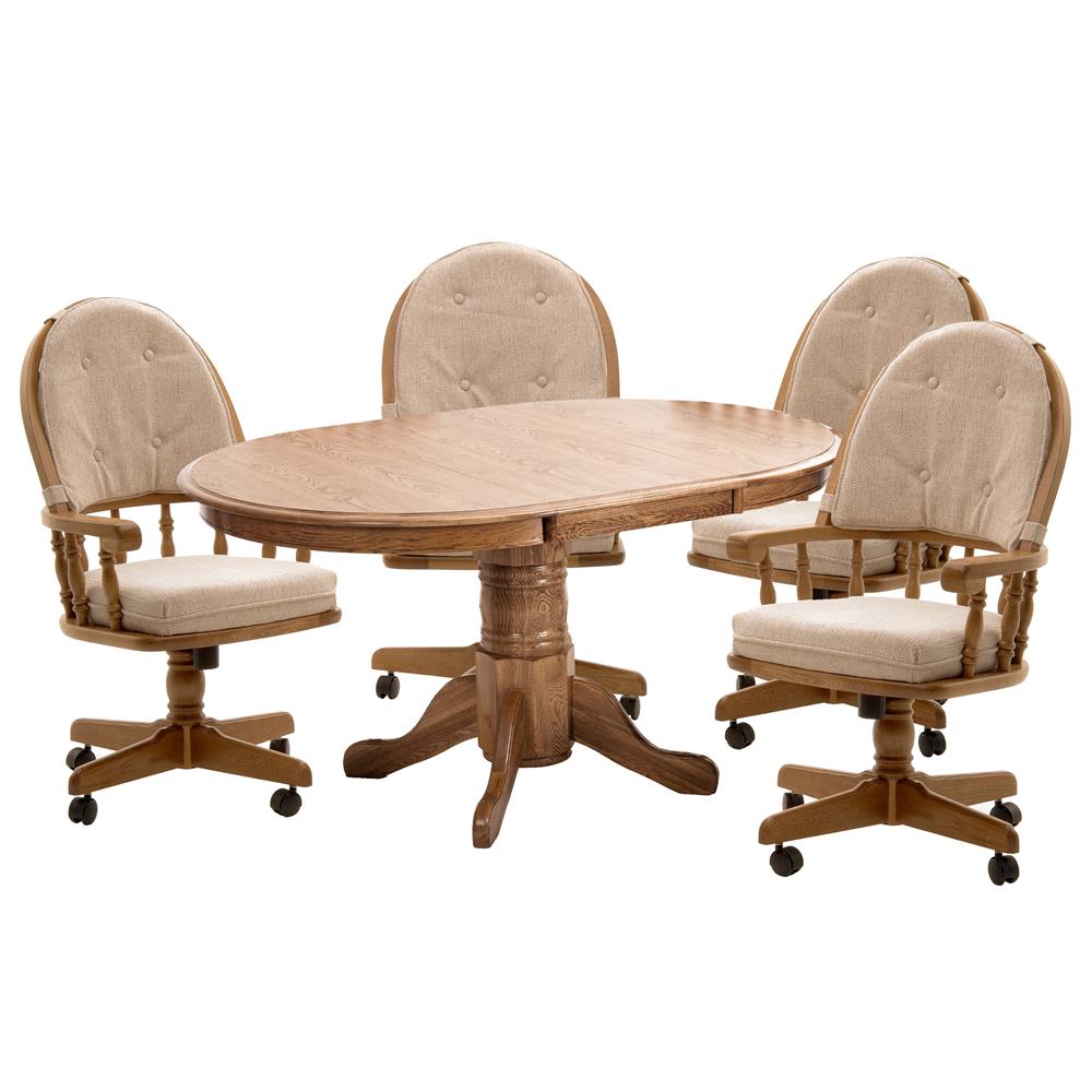 Oak chairs with casters shop